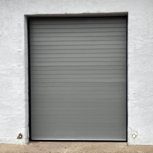 galvanized gray door