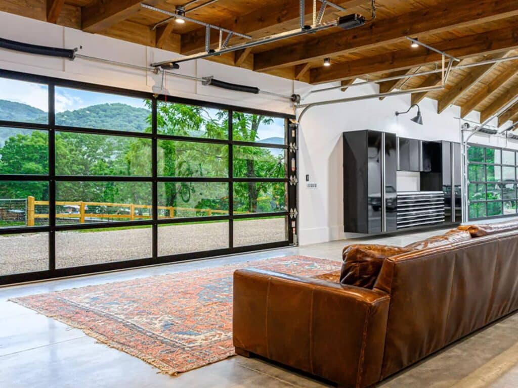 full garage door view with c power
